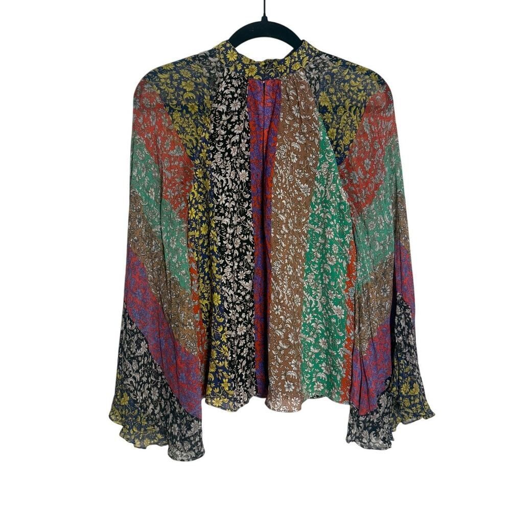 Alice + Olivia Prija Patchwork Blouse Sz. S - Picture 3 of 8